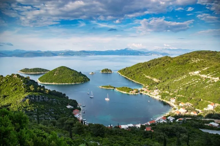 Amazing panorama of Prozuska luka at island Mljet.Croatia